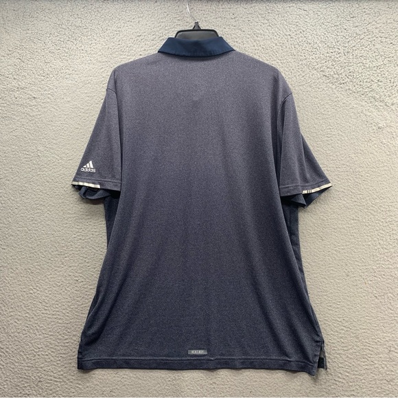 Adidas Heat.Rdy Men’s Size L Polo Golf Shirt Gray Solid Athletic Wear Active - Picture 9 of 13